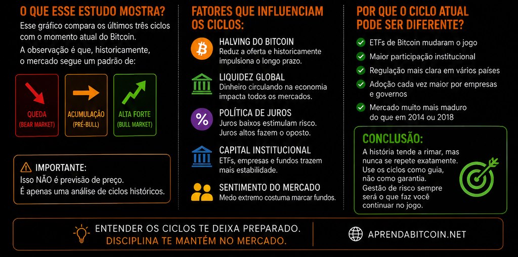 Fatores que influenciam os ciclos do bitcoin: halving, liquidez global, juros, capital institucional e sentimento