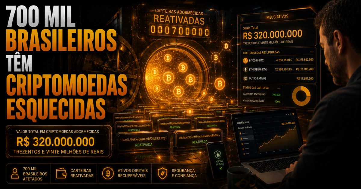 700 mil brasileiros têm criptomoedas paradas; levantamento mostra R$ 320 milhões esquecidos