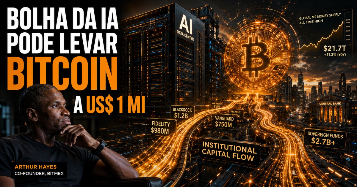 Arthur Hayes vê Bitcoin acima de US$ 1 milhão se bolha da IA gerar nova crise de crédito