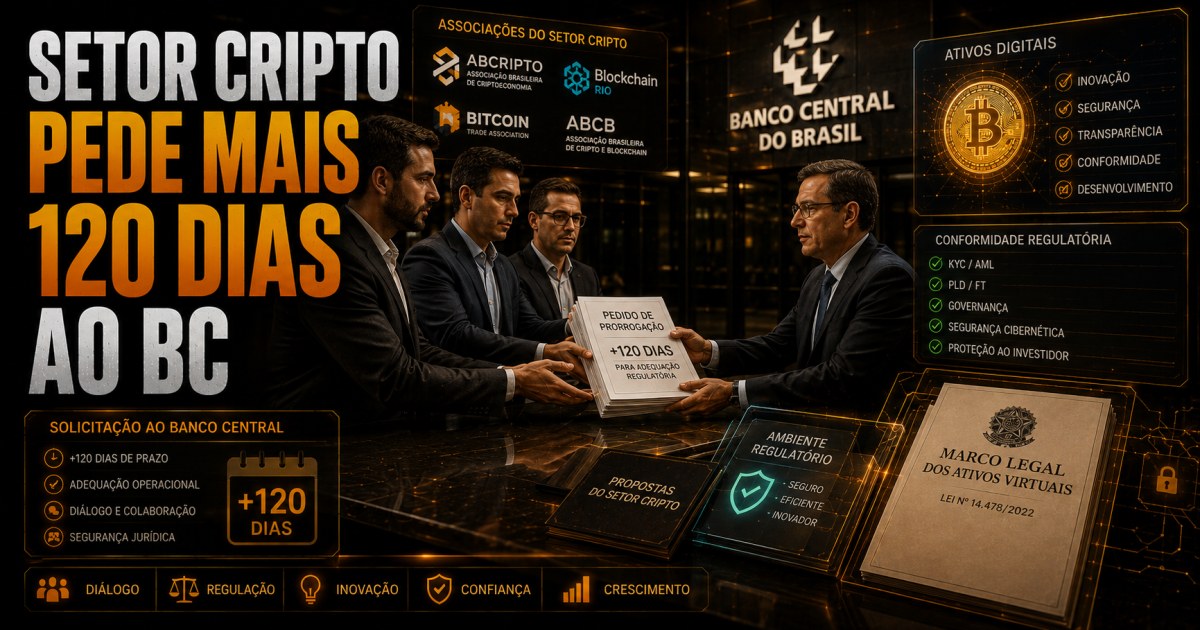Associações pedem ao Banco Central mais 120 dias para adequação às regras das criptomoedas