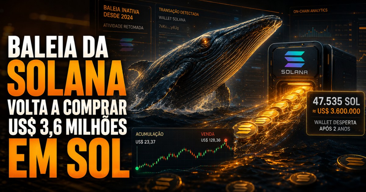 Baleia da Solana volta após 2 anos e compra US$ 3,6 milhões em SOL