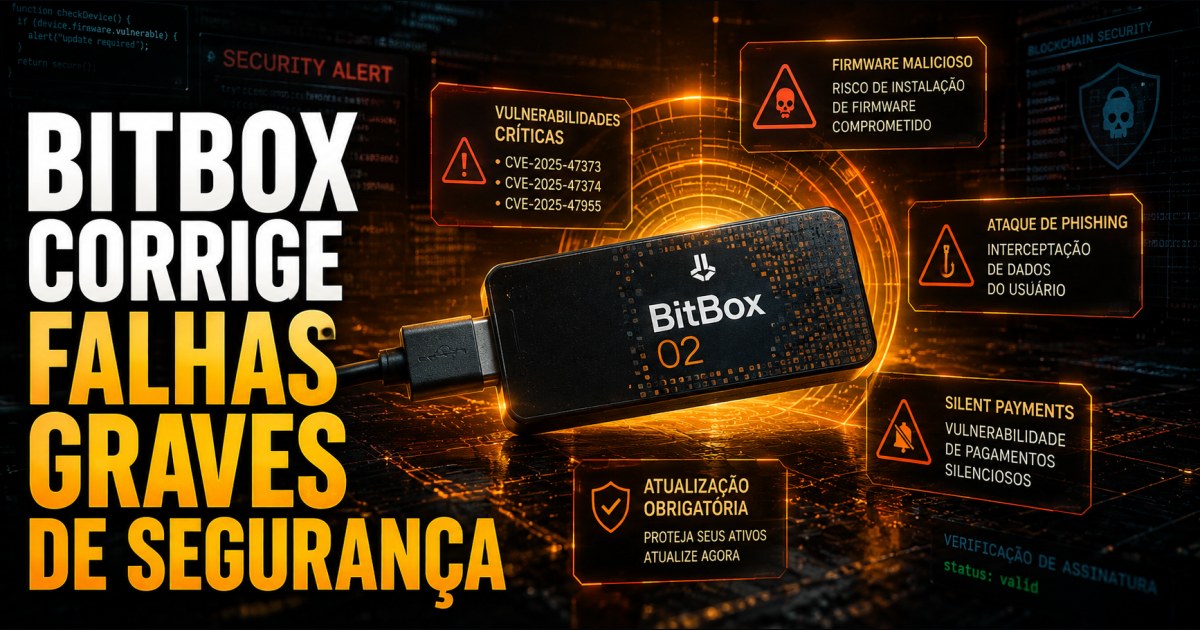 BitBox corrige falhas graves que poderiam permitir roubo de criptomoedas e exige atualização do firmware