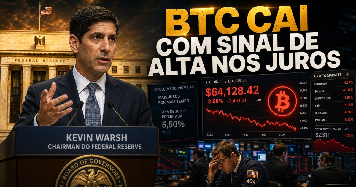 Bitcoin cai após Fed sinalizar alta de juros e traders defendem piso em US$ 64 mil