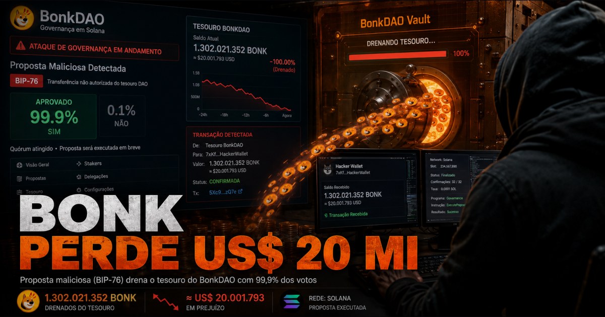 BONK perde US$ 20 mi em ataque de governança após proposta BIP-76 passar com 99,9% dos votos