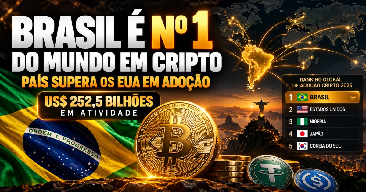Brasil supera EUA e vira nº 1 mundial em adoção de cripto em 2026, aponta Chainalysis