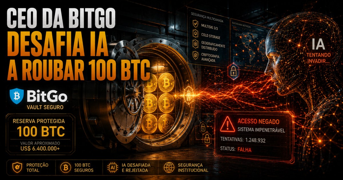 CEO da BitGo desafia IA da Anthropic a roubar 100 BTC e questiona capacidade de ataques reais