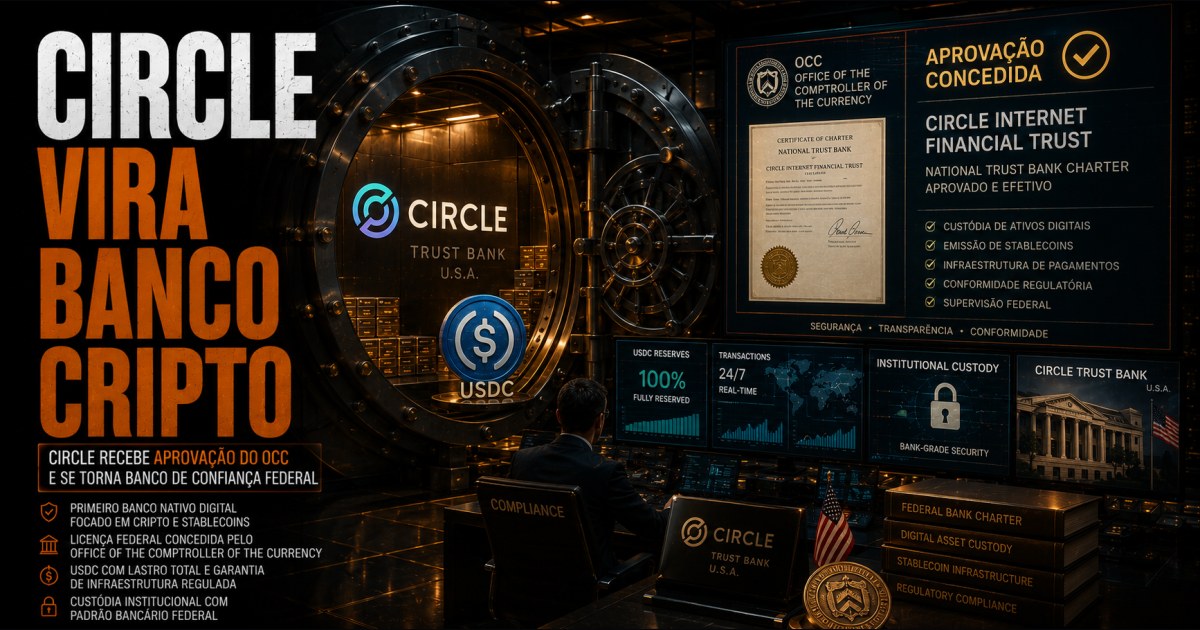 Circle vira trust bank federal nos EUA e reforça disputa pelo USDC no mercado de stablecoins