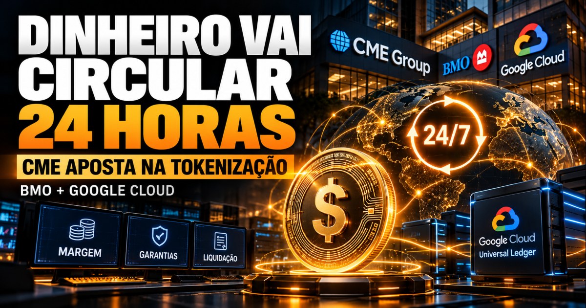 CME aposta em dinheiro tokenizado 24/7 com BMO e Google Cloud para acelerar liquidações