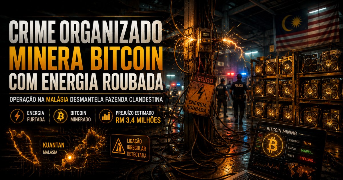 Crime organizado usa energia roubada para minerar Bitcoin, aponta operação na Malásia