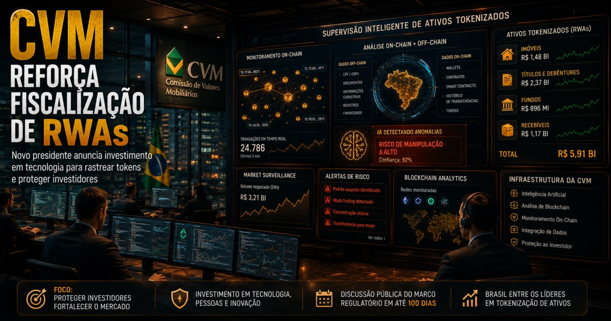 CVM investirá em rastreamento de blockchain e acelera marco regulatório para RWAs no Brasil