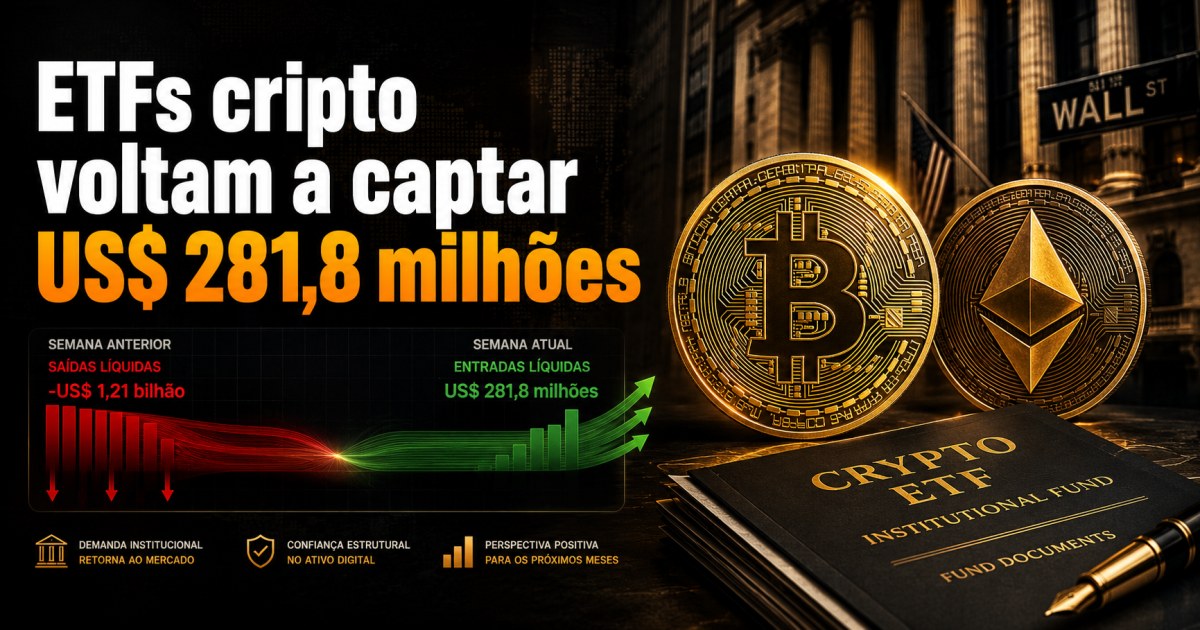 ETFs de Bitcoin e Ethereum captam US$ 281,8 milhões, mas volume segue fraco em julho