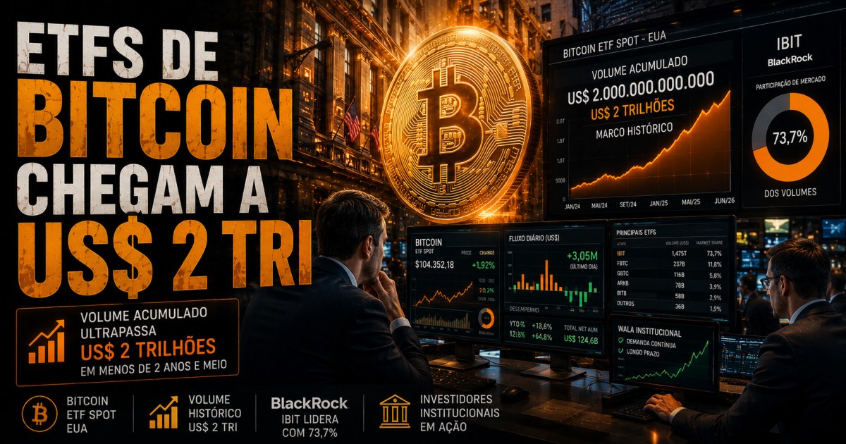 ETFs de Bitcoin se aproximam de US$ 2 trilhões em volume mesmo após onda recente de resgates
