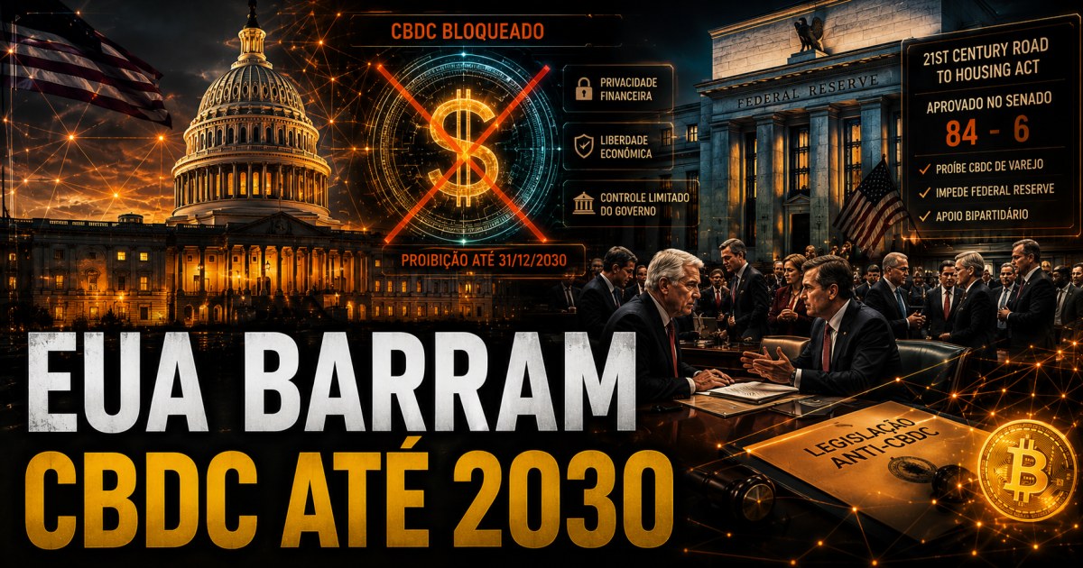 EUA avançam para barrar CBDC até 2030 após acordo entre Câmara e Senado