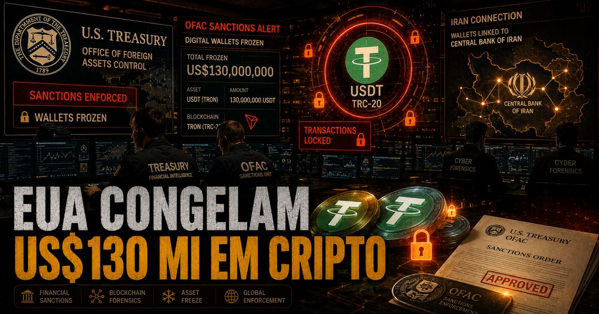 EUA congelam mais de US$ 130 milhões em cripto ligada ao Irã e ampliam pressão sobre stablecoins