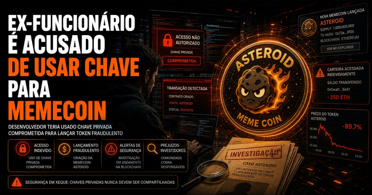 Ex-funcionário da BNB Chain é acusado de usar chave privada para lucrar US$ 628 mil com memecoin