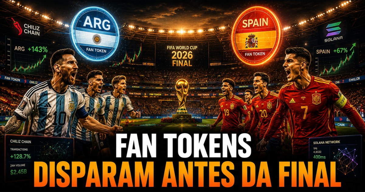 Fan tokens de Argentina e Espanha disparam antes da final da Copa do Mundo de 2026