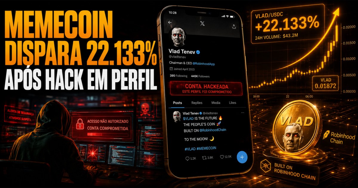 Hack no X de Vlad Tenev faz memecoin VLAD disparar 22.133% em minutos