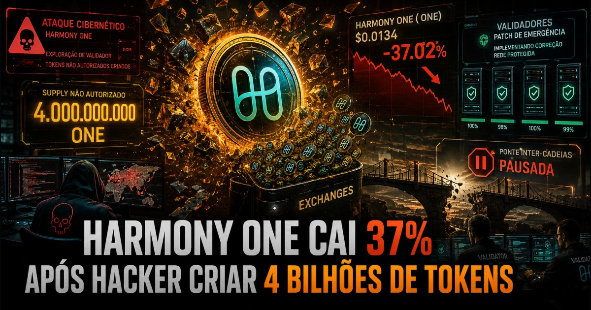 Harmony ONE cai 37% após hackers criarem 4 bilhões de tokens; equipe avalia rollback