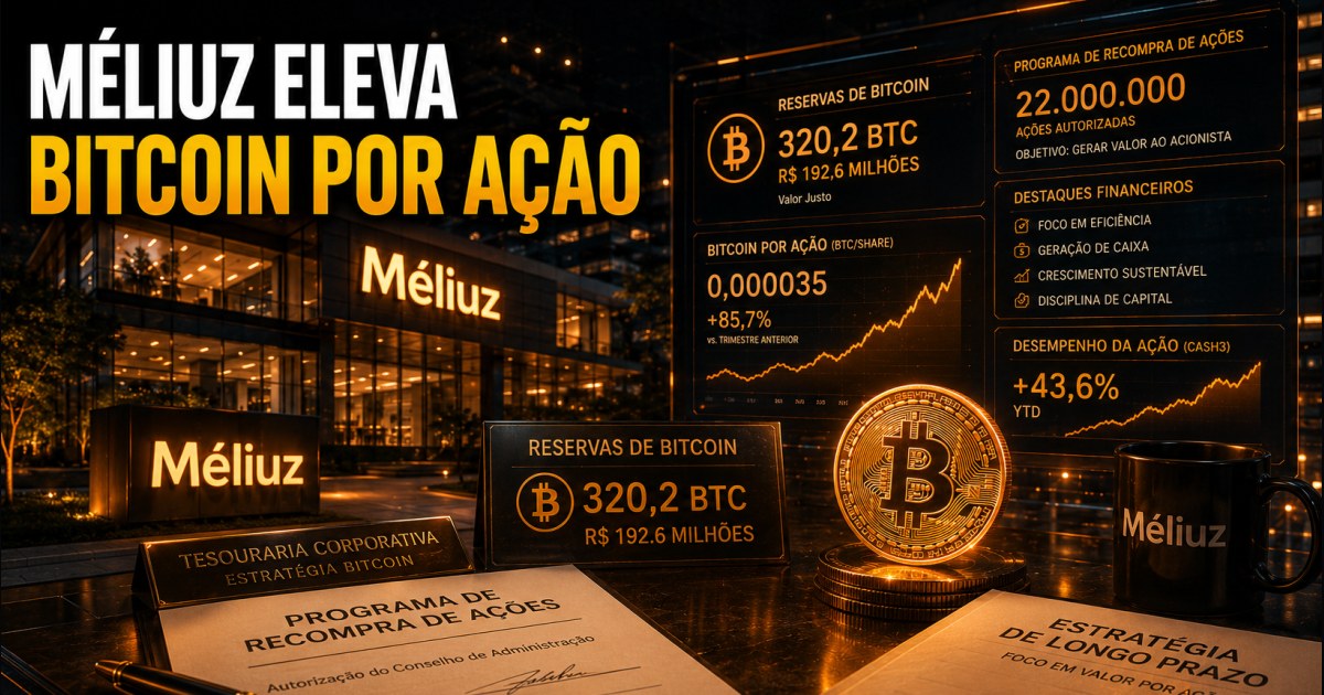Méliuz amplia Bitcoin por ação e aprova nova recompra para aumentar retorno aos acionistas