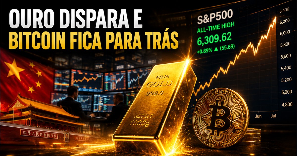Ouro dispara com demanda da China, S&P 500 bate recorde e Bitcoin segue travado nos US$ 64 mil