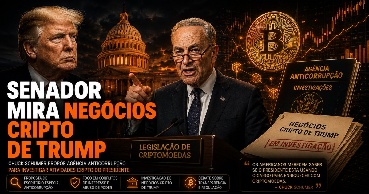 Schumer propõe agência anticorrupção e usa negócios cripto de Trump como justificativa