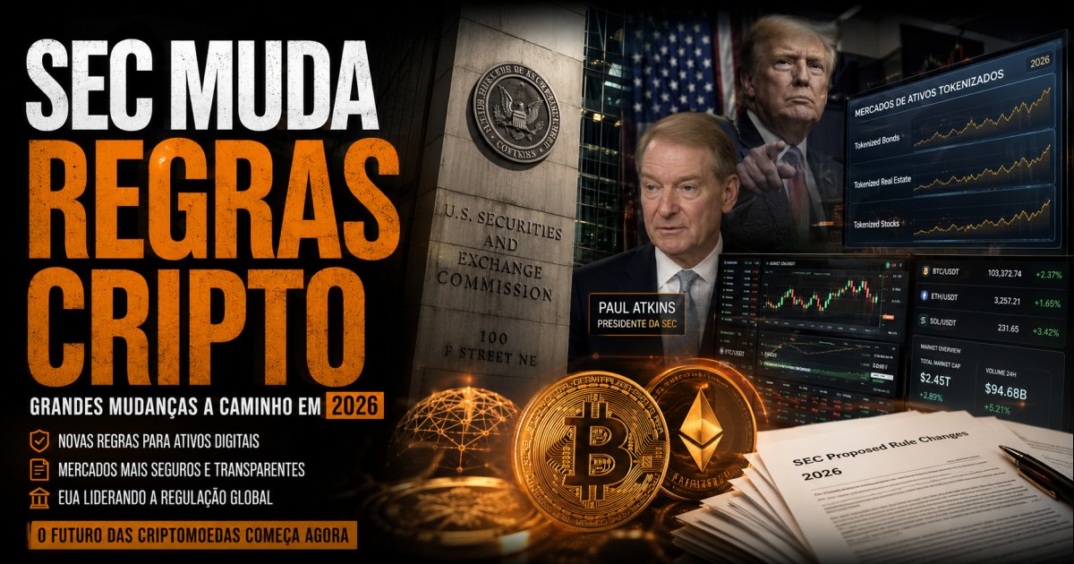 SEC põe novas regras para cripto na agenda de 2026 e mira corretoras, tokens e ofertas de ativos digitais