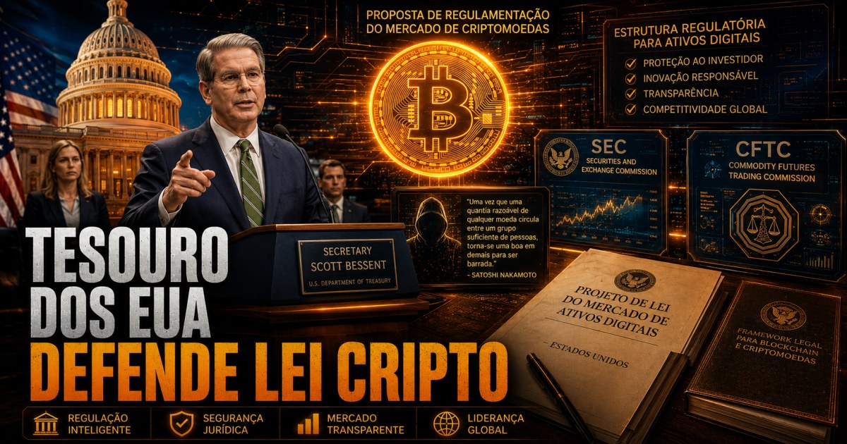 Secretário do Tesouro dos EUA pressiona por votação do CLARITY Act e cita Satoshi Nakamoto