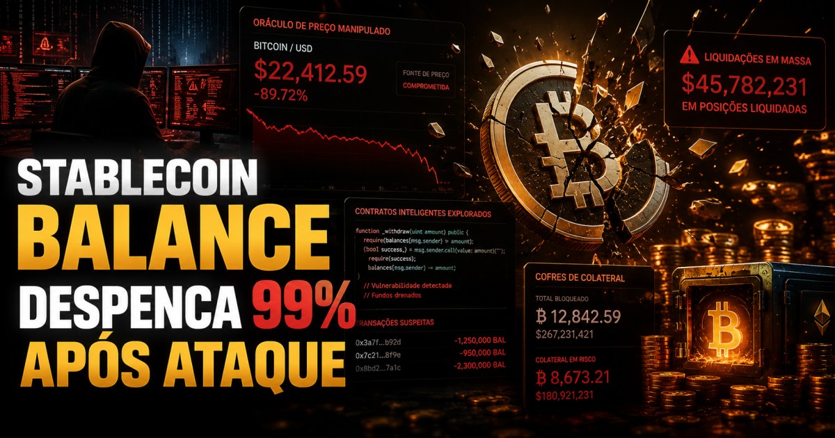 Stablecoin Balance despenca 99% após ataque a oráculo de preço do Bitcoin