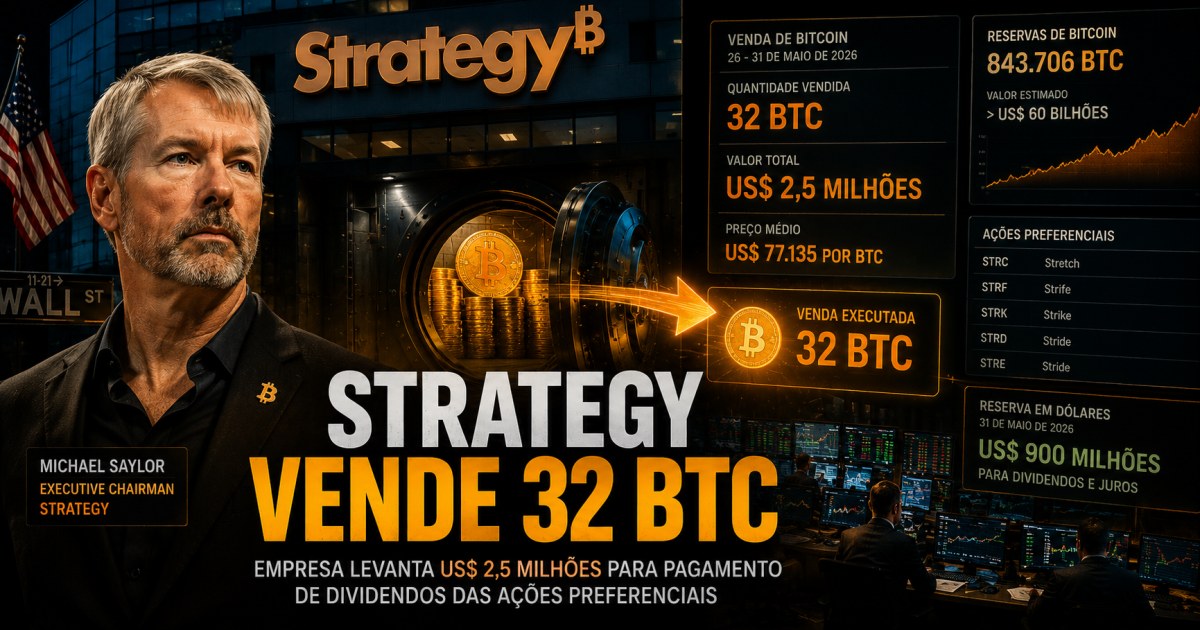 Strategy vende 32 BTC pela 1ª vez em anos para pagar dividendos de ações preferenciais
