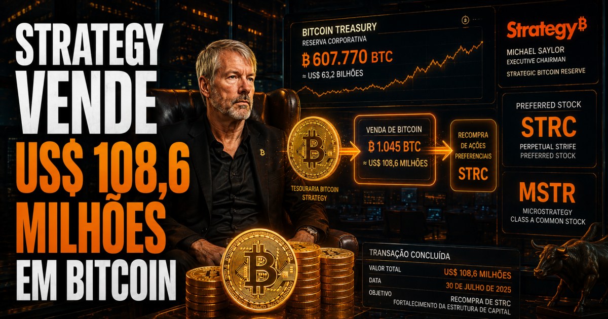 Strategy vende US$ 108,6 milhões em Bitcoin e recompra STRC enquanto prepara nova rodada de compras