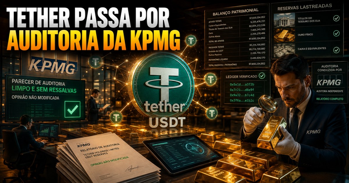 Tether passa por primeira auditoria financeira completa da KPMG com opinião sem ressalvas sobre 2025