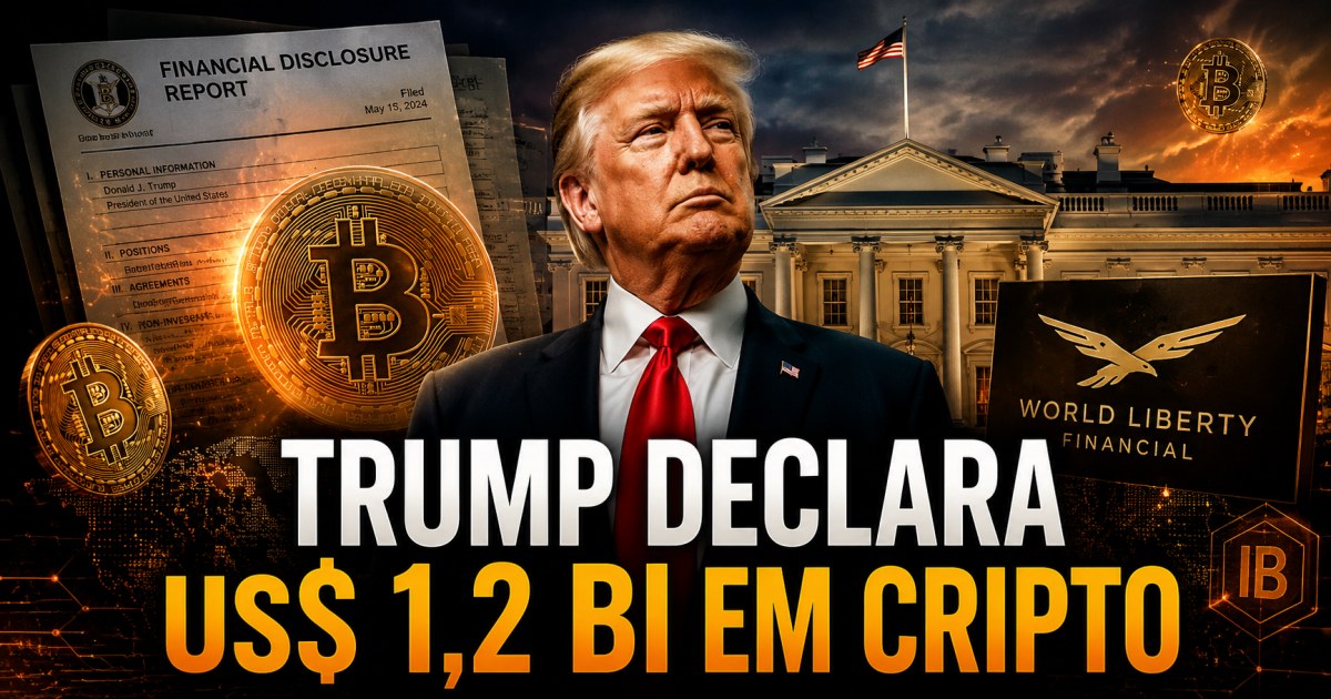 Trump declara US$ 1,2 bilhão em ganhos com cripto em 2025 e revela posição de US$ 50 milhões em Bitcoin