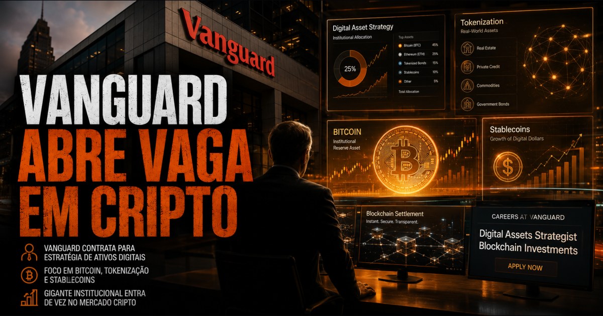 Vanguard abre vaga para chefiar cripto e sinaliza nova fase em tokenização e stablecoins