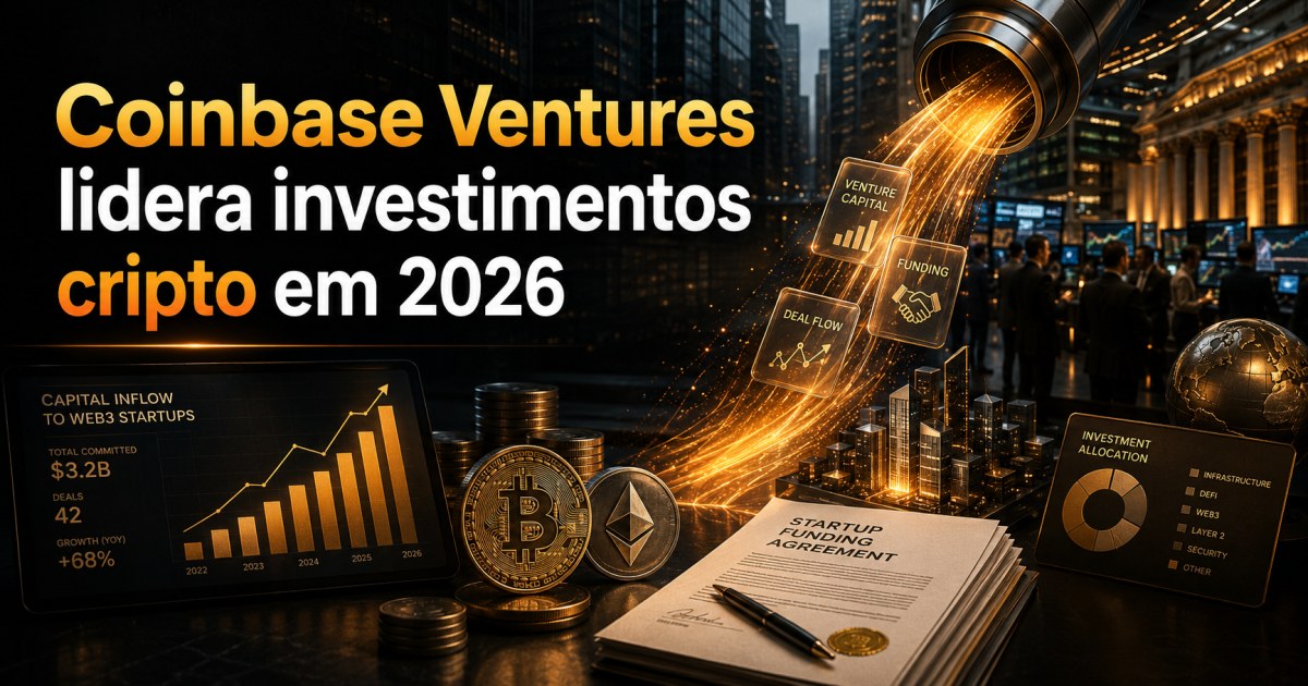 Venture capital cripto: Coinbase Ventures lidera com 30 aportes no 1º semestre de 2026