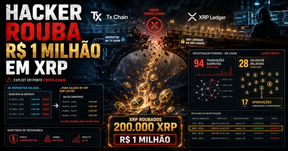 XRP: falha em bridge permite roubo de R$ 1 milhão após depósitos falsos serem aceitos
