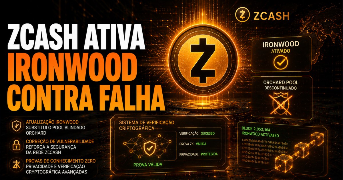 Zcash ativa Ironwood para eliminar risco da Orchard e restaurar verificação da oferta de ZEC